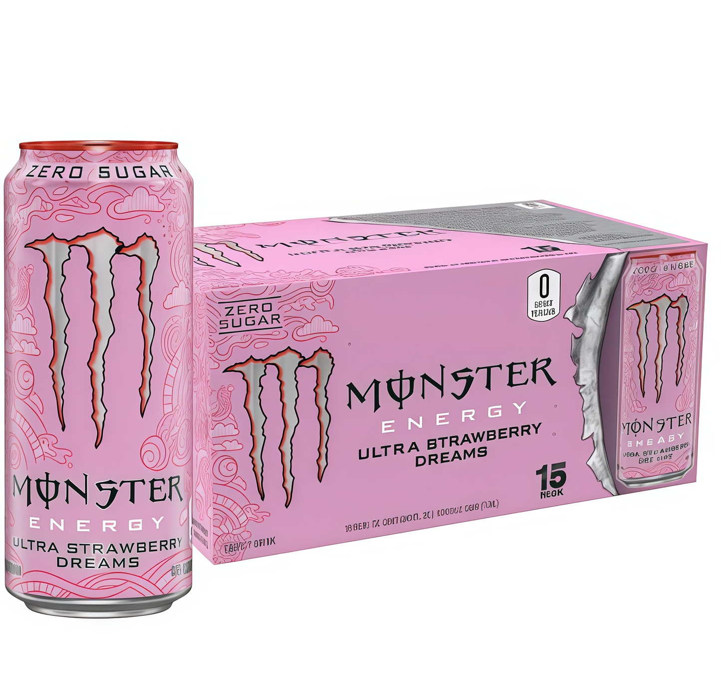 Zero Sugar Energy Drink with Caffeine, 15 Cans