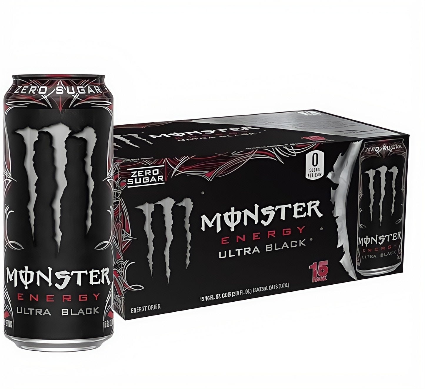 Zero Sugar Energy Drink with Caffeine, 15 Cans