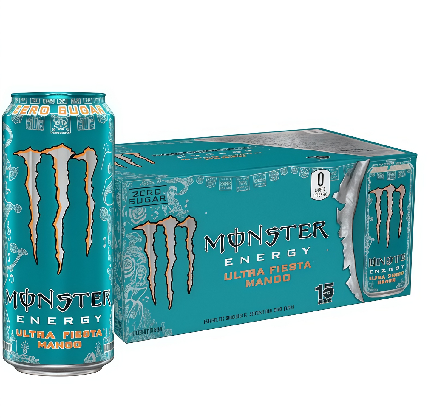 Zero Sugar Energy Drink with Caffeine, 15 Cans
