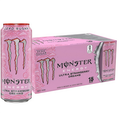 Zero Sugar Energy Drink with Caffeine, 15 Cans