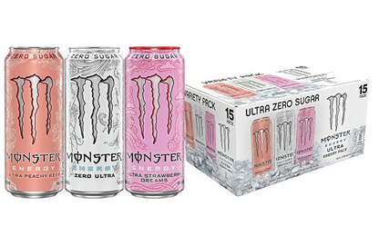 Zero Sugar Energy Drink with Caffeine, 15 Cans